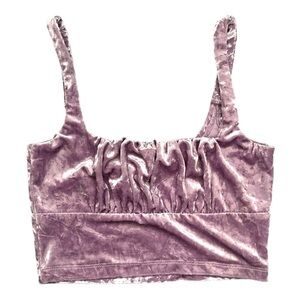Y2K 90’s vibe lavender pastel purple velvet cropped bralette top